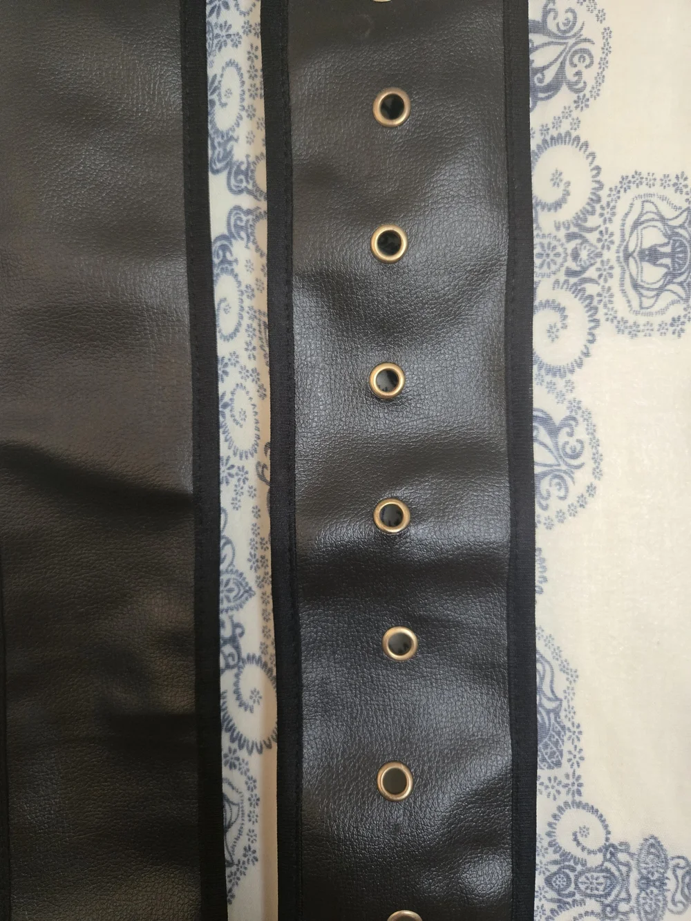 4/$15 Pirate Costume Black Unisex Leather Wide Belt W Big Buckle 66